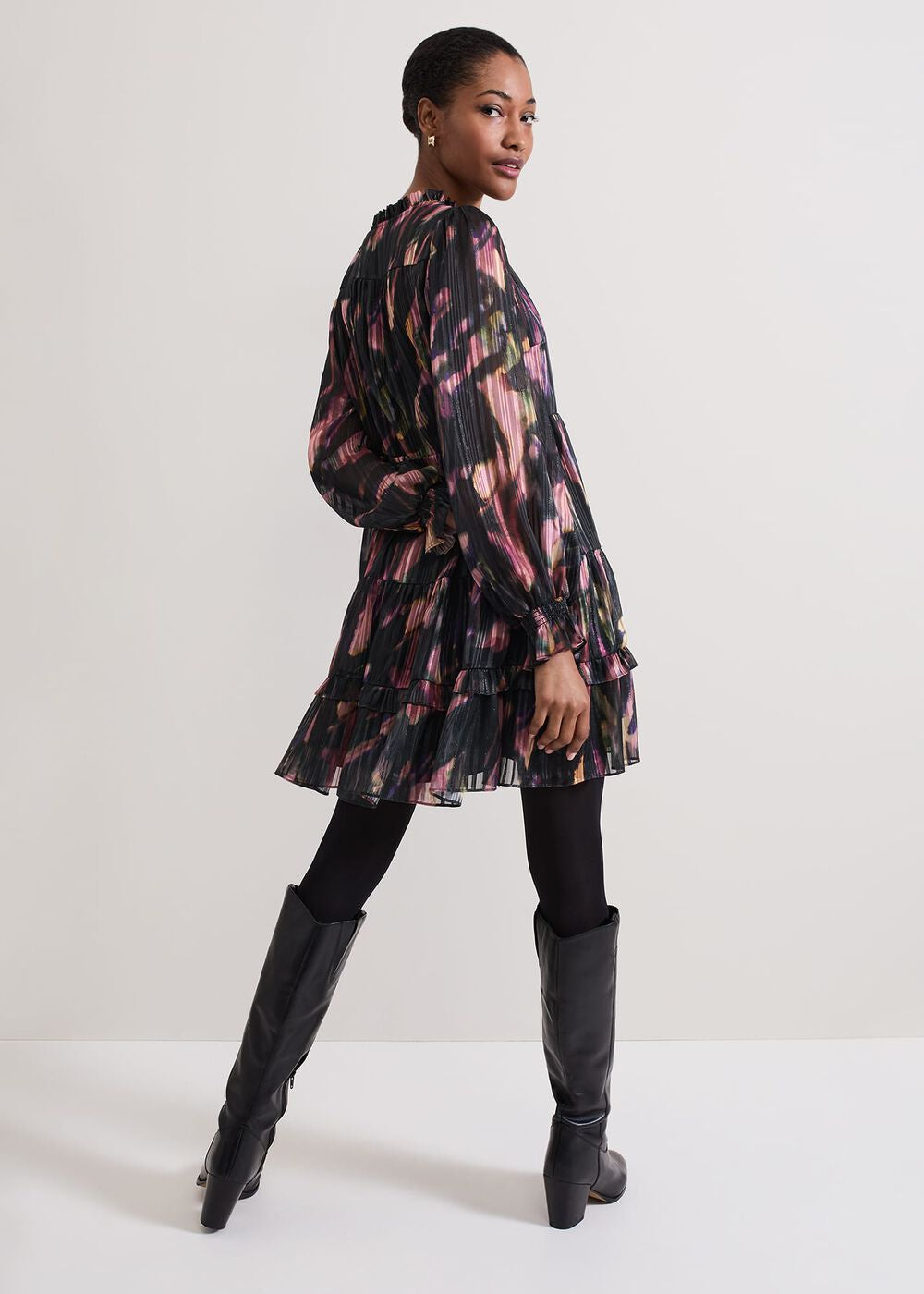 Martina Swing Mini Dress - Black/Multi