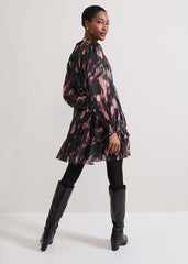 Martina Swing Mini Dress - Black/Multi
