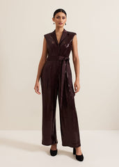 Ivey Burgundy Sequin Jumpsuit - Burgundy