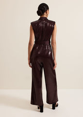 Ivey Burgundy Sequin Jumpsuit - Burgundy