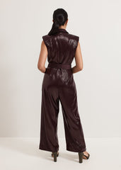Petite Ivey Burgundy Sequin Jumpsuit - Burgundy
