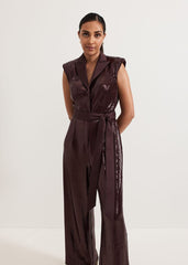 Petite Ivey Burgundy Sequin Jumpsuit - Burgundy