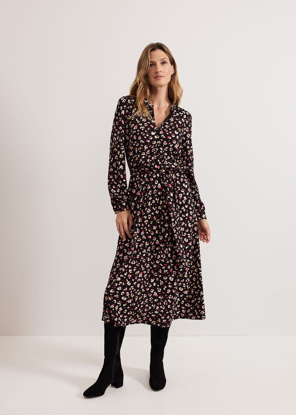 Aoife Printed Jersey Dress - Black Multi