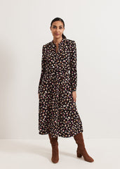 Petite Aoife Printed Jersey Dress - Black Multi