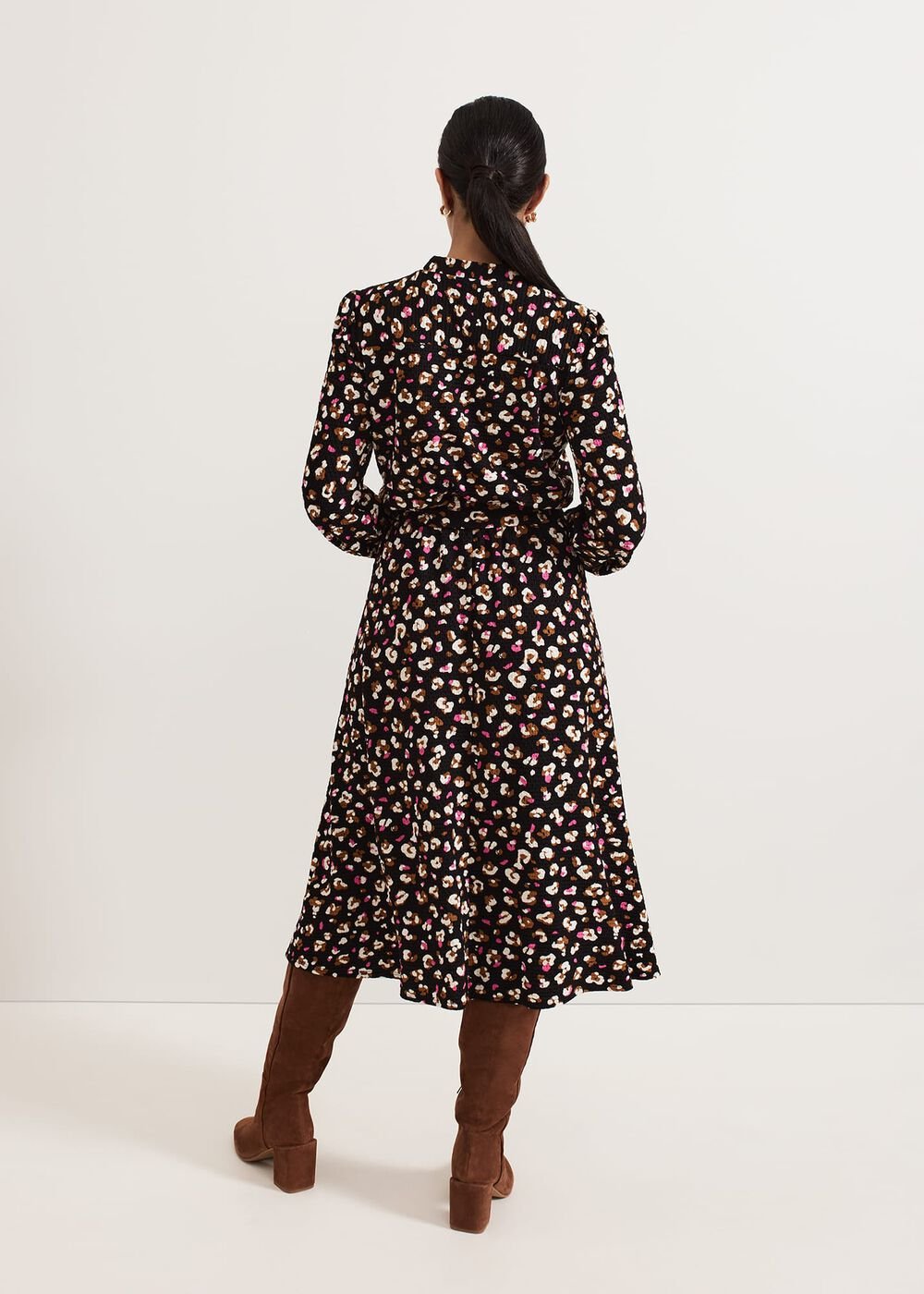 Petite Aoife Printed Jersey Dress - Black Multi