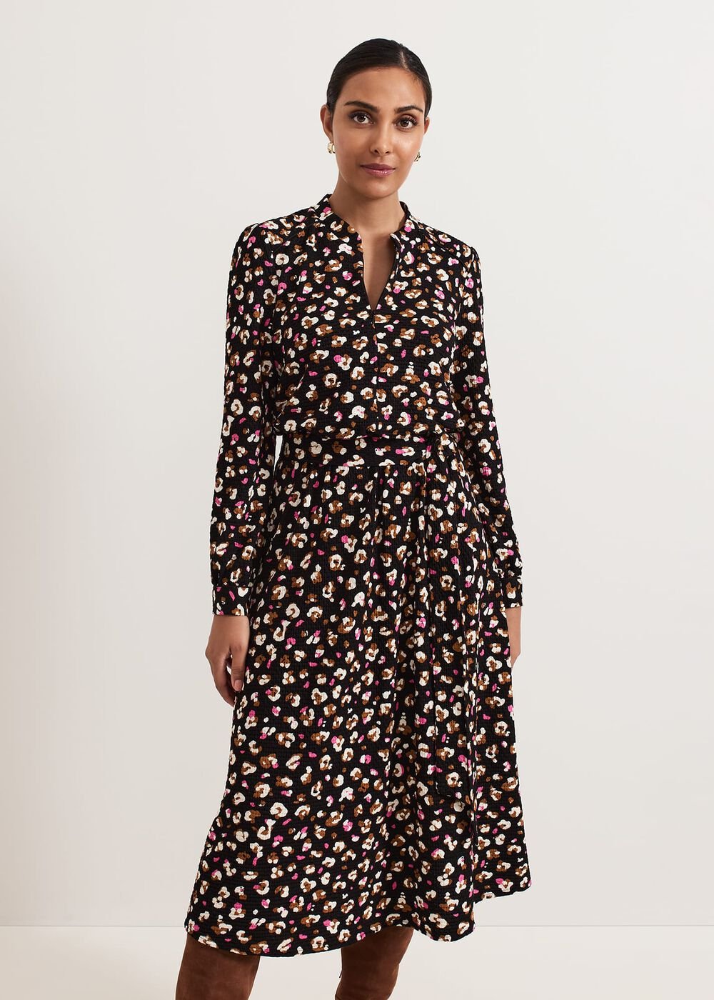 Petite Aoife Printed Jersey Dress - Black Multi