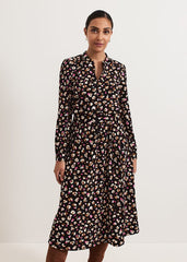 Petite Aoife Printed Jersey Dress - Black Multi