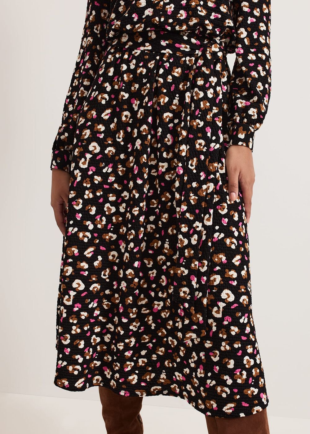 Petite Aoife Printed Jersey Dress - Black Multi