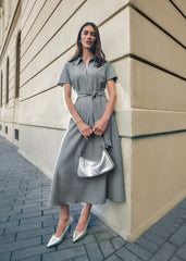 Silvia Tonic Midi Shirt Dress - Grey
