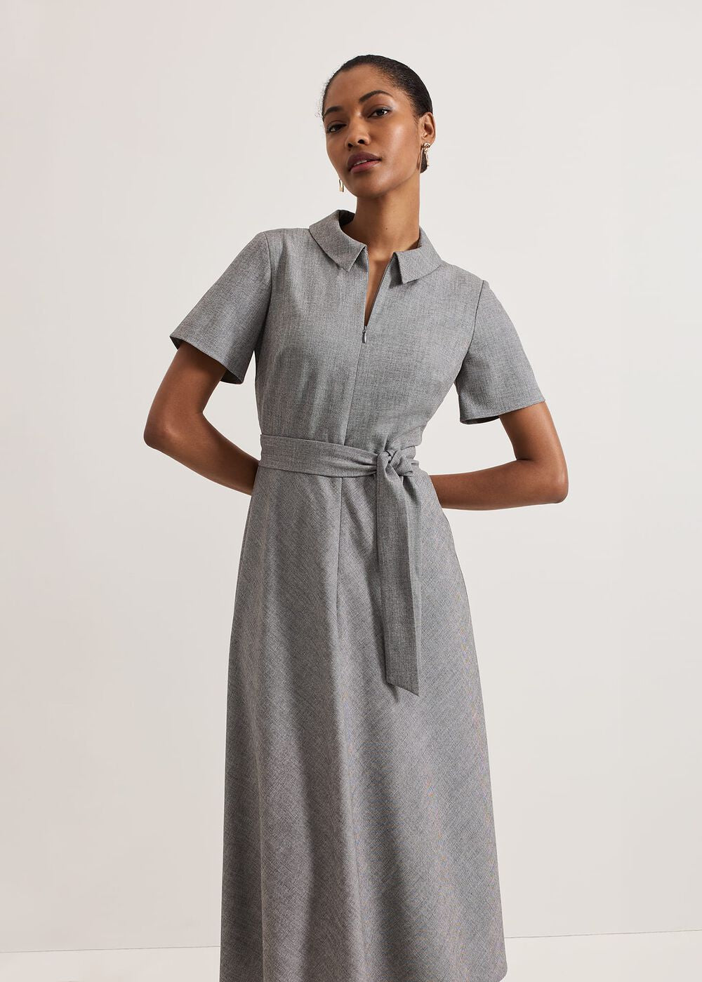 Silvia Tonic Midi Shirt Dress - Grey