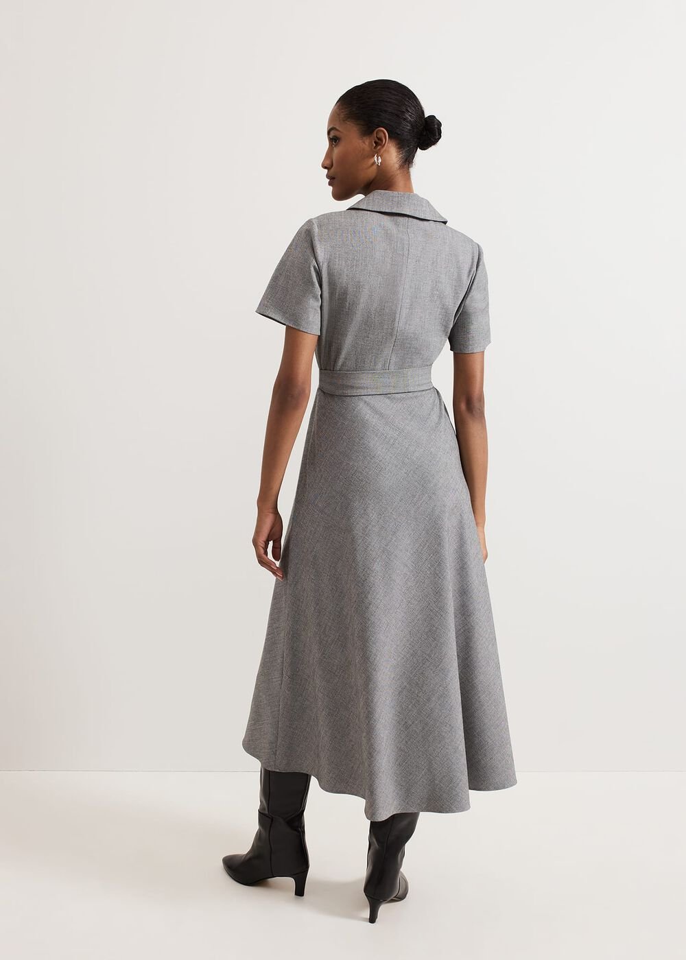 Silvia Tonic Midi Shirt Dress - Grey