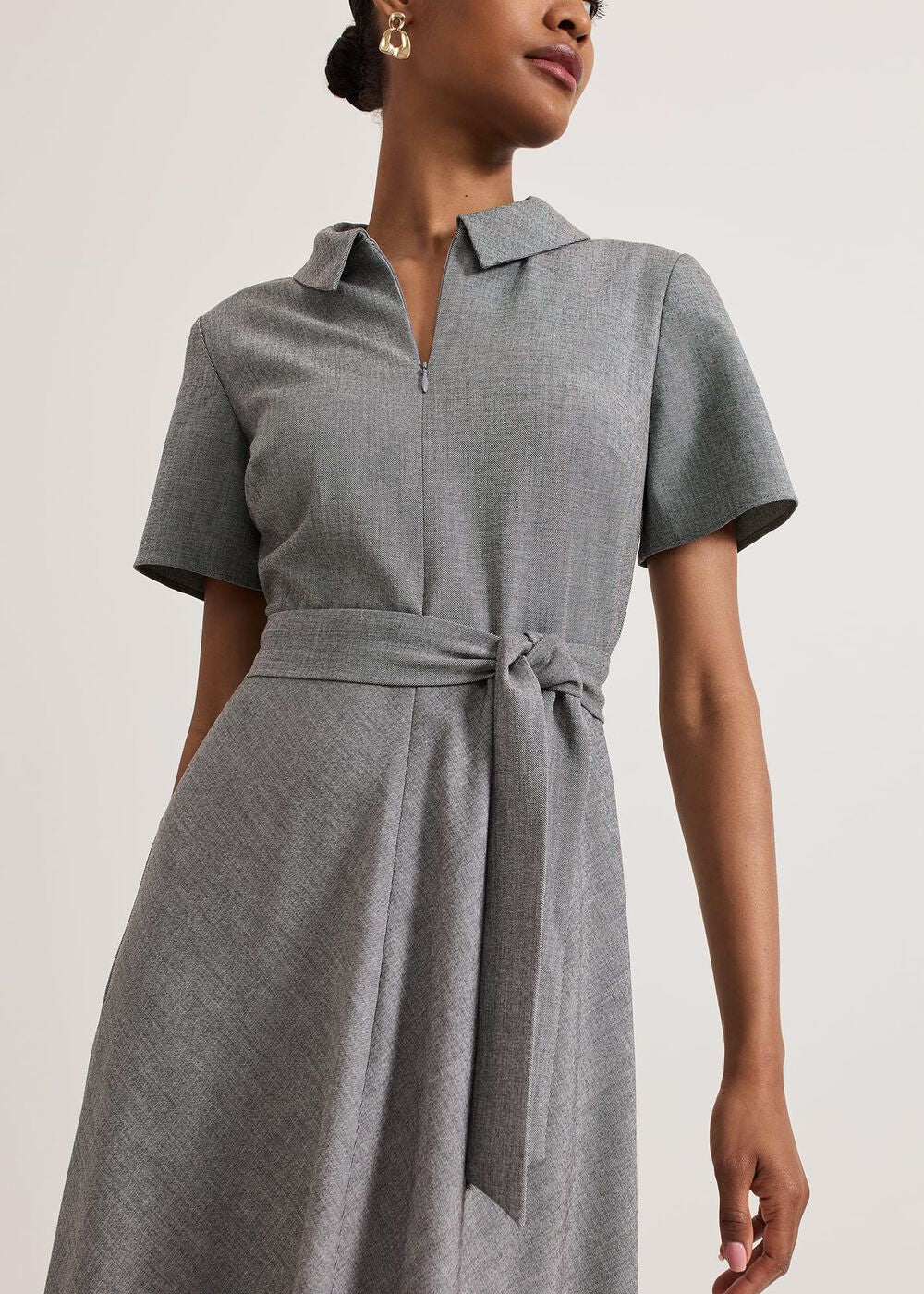 Silvia Tonic Midi Shirt Dress - Grey