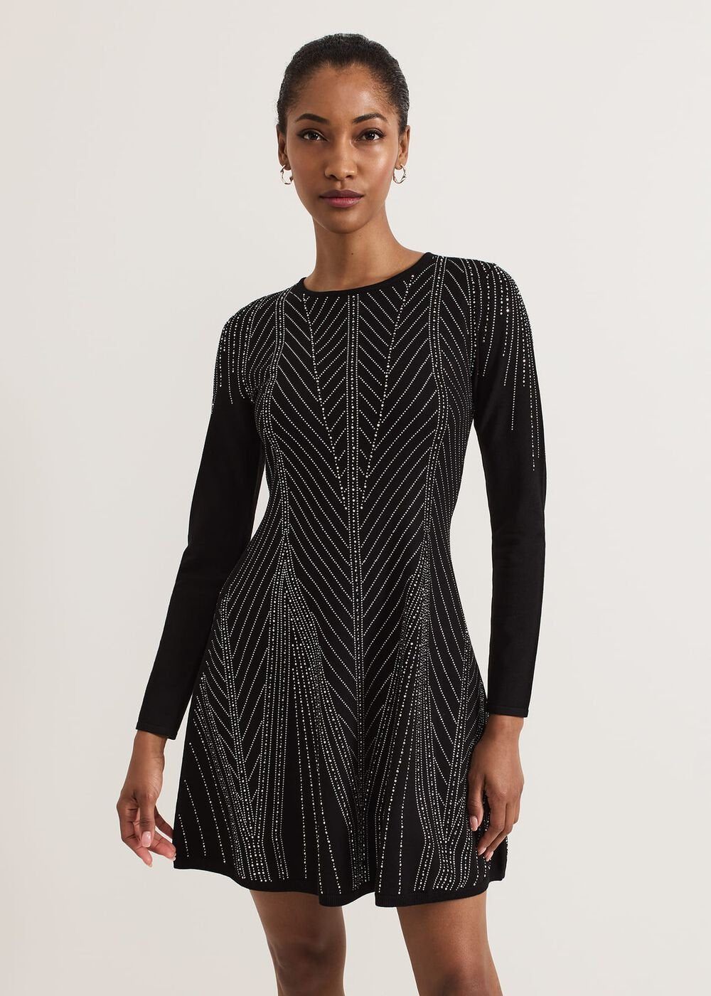 Lexie Studd Flippy Hem Dress - Black