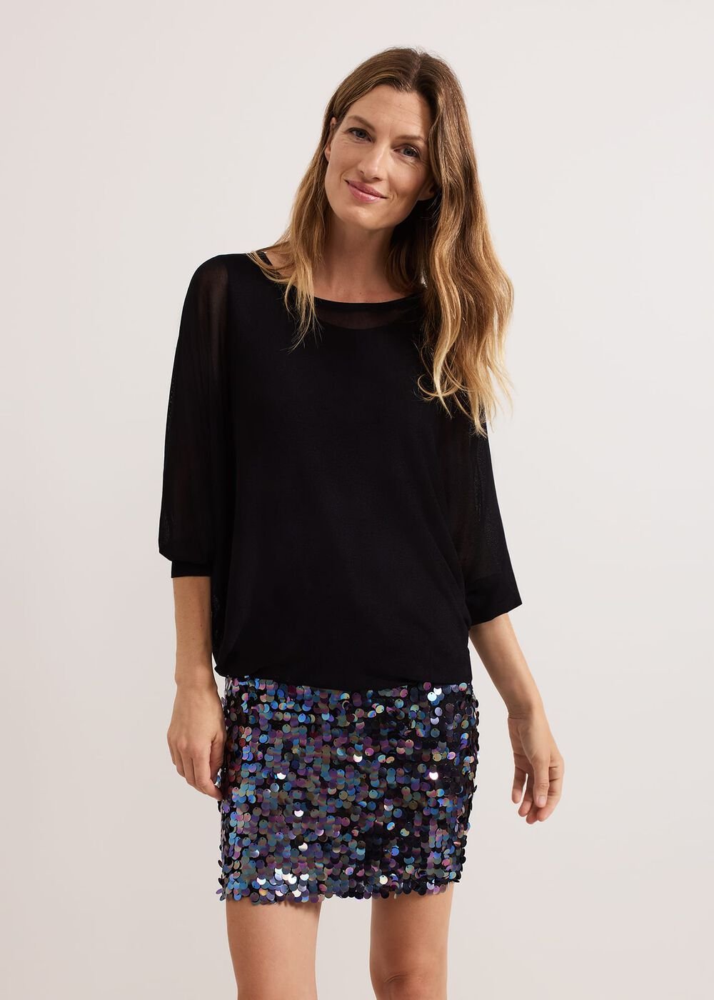 Becca Sequin Knit Dress - Black