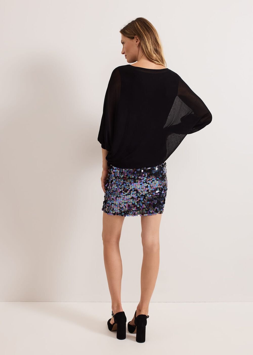 Becca Sequin Knit Dress - Black