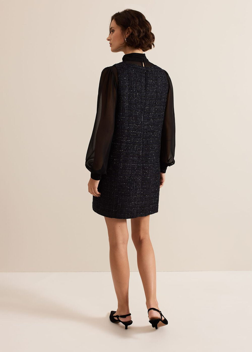Sabine Navy Tweed Dress - Navy