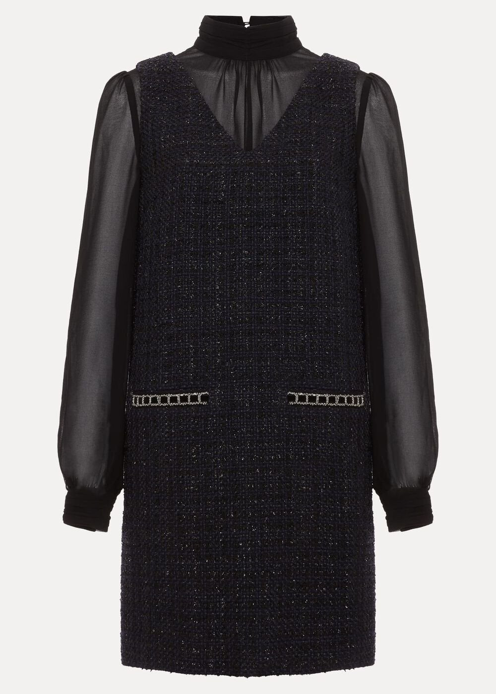 Sabine Navy Tweed Dress - Navy
