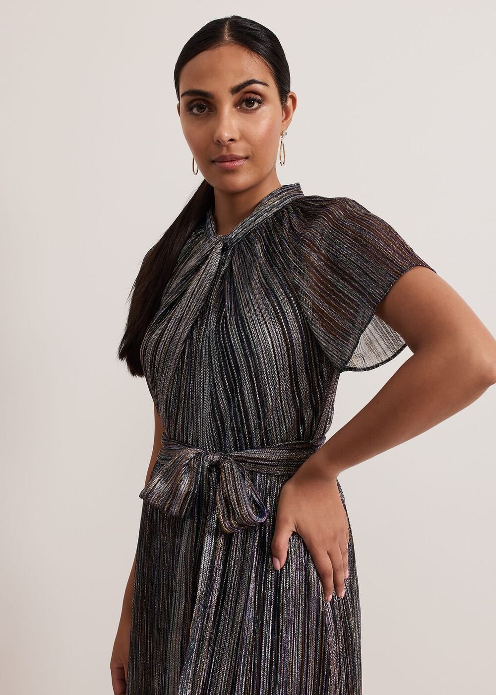 Petite Riah Shimmer Maxi Dress - Multi-Coloured