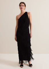 Petite Otto One Shoulder Maxi Dress - Black
