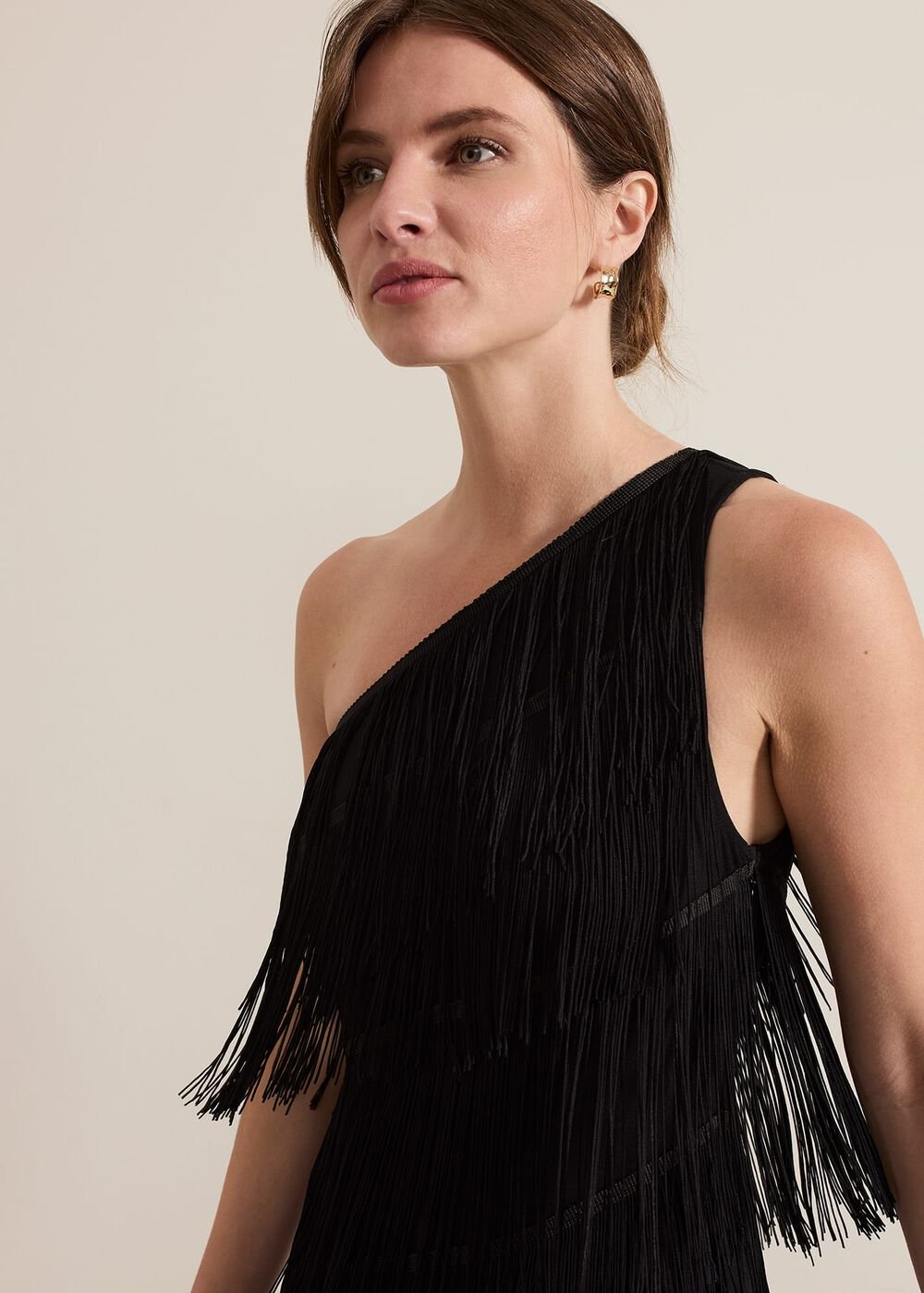 Petite Otto One Shoulder Maxi Dress - Black