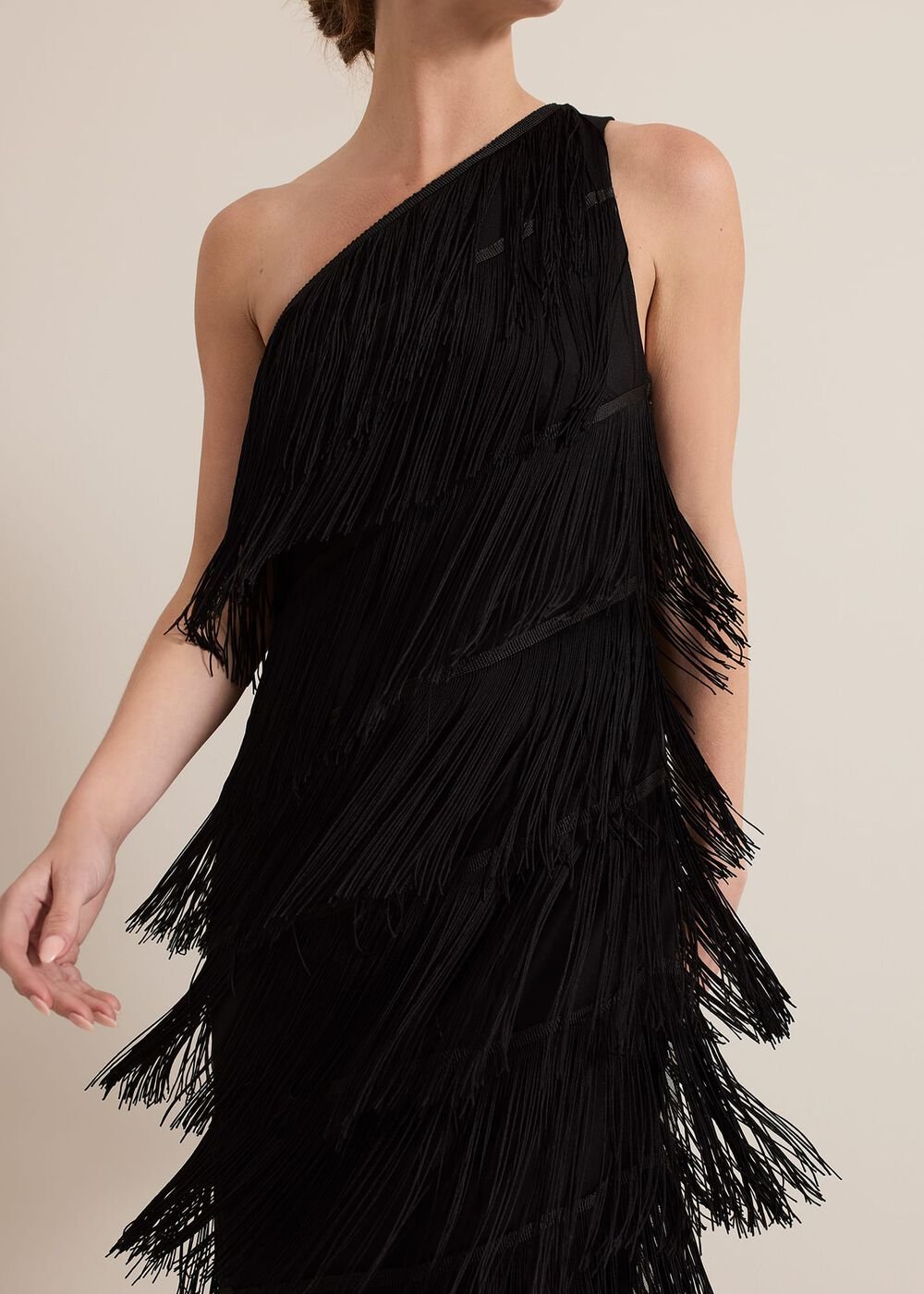 Petite Otto One Shoulder Maxi Dress - Black