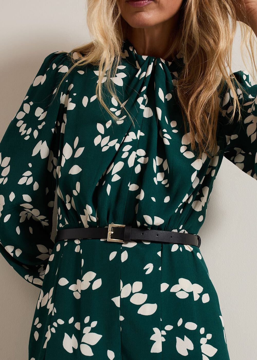Micaela Green Twist Neck Jumpsuit - Green