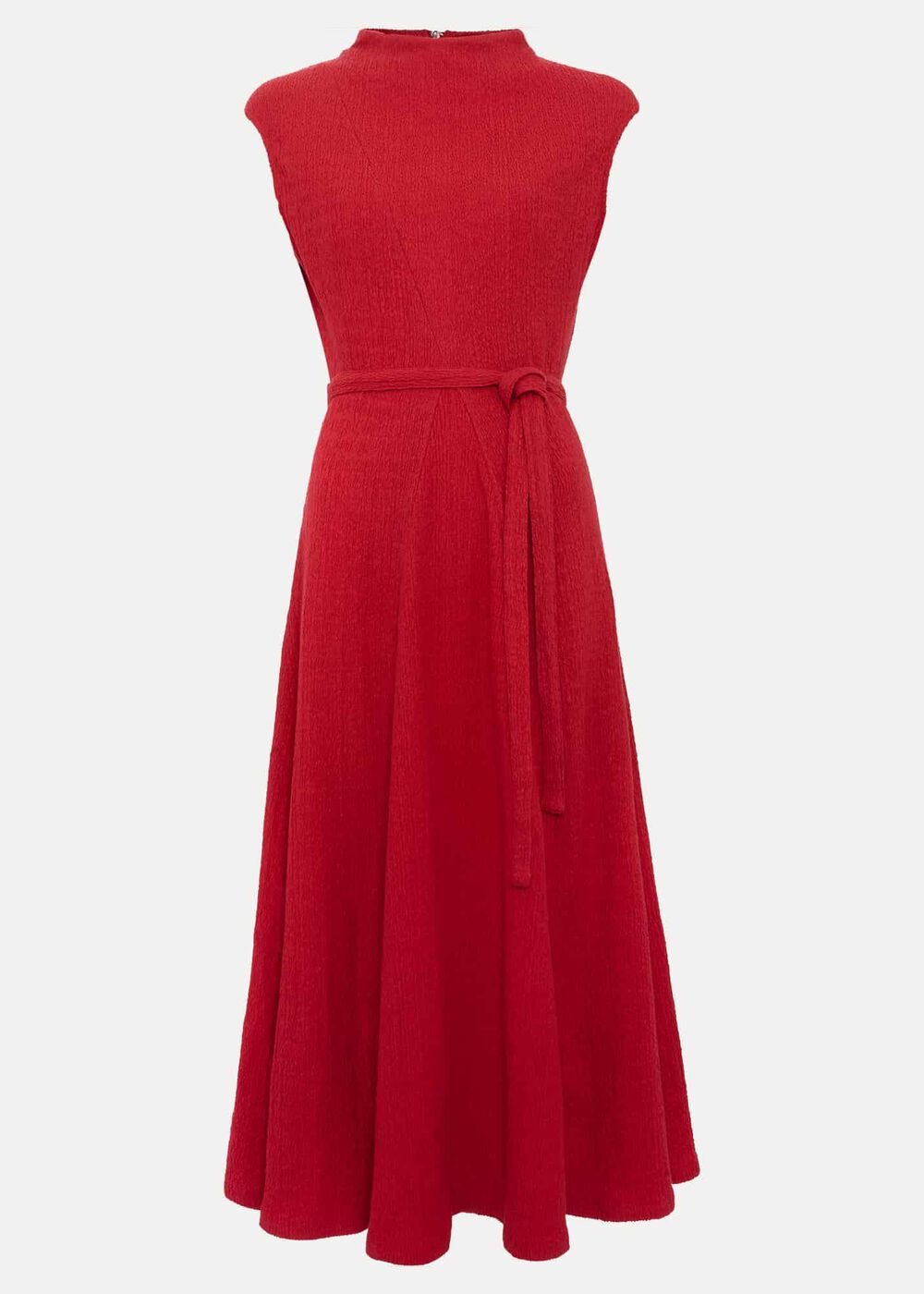 Ofelia Red Jersey Textured Dress - Red