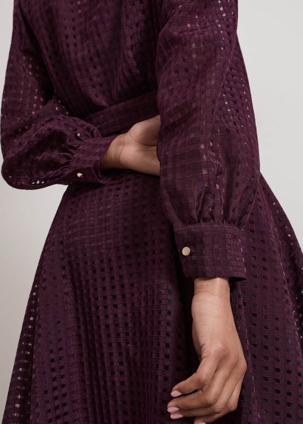 Natalie Burgundy Shirt Dress - Burgundy