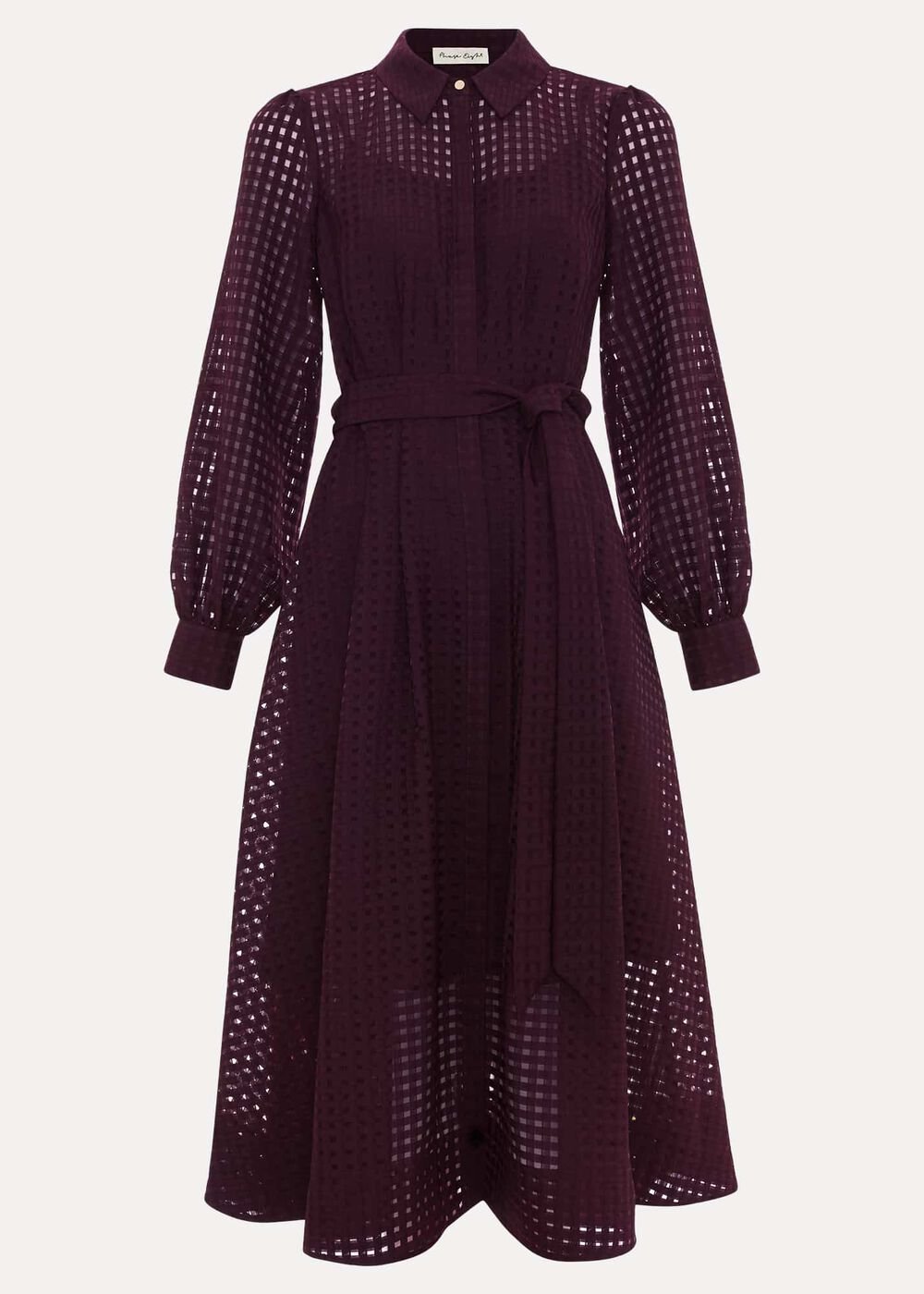 Natalie Burgundy Shirt Dress - Burgundy