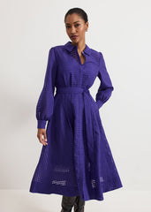 Natalie Burgundy Shirt Dress - Purple