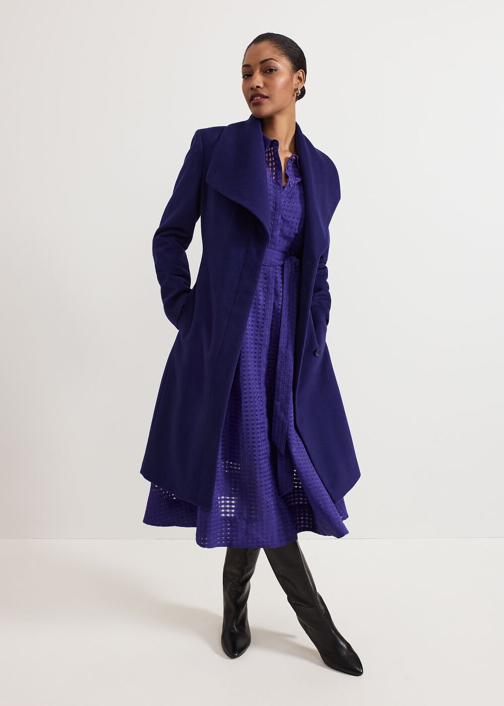 Natalie Burgundy Shirt Dress - Purple