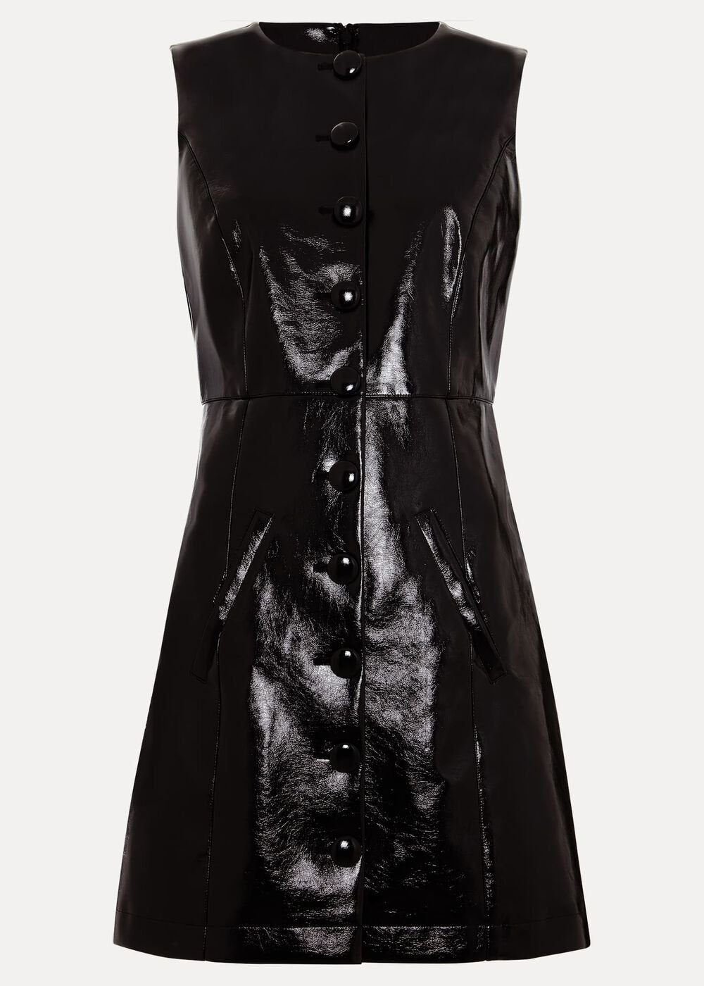 Theodora Black Pinafore Dress - Black