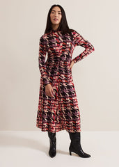 Harrie Dogtooth Colourful Jersey Dress - Multi-Coloured
