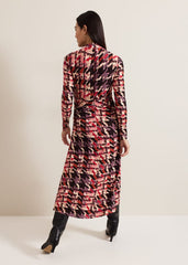 Harrie Dogtooth Colourful Jersey Dress - Multi-Coloured