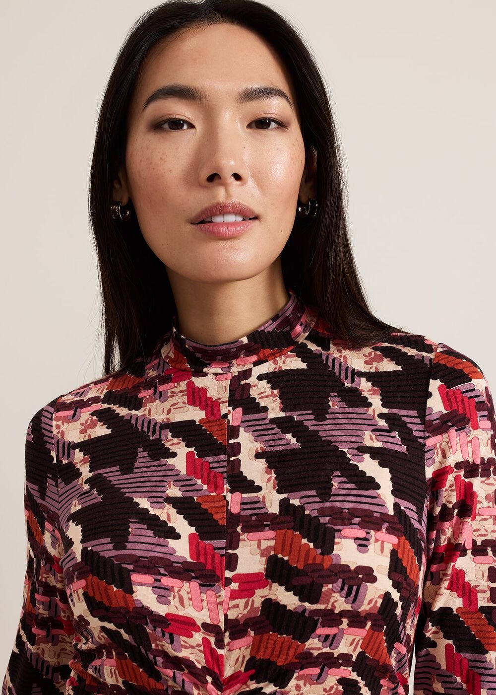 Harrie Dogtooth Colourful Jersey Dress - Multi-Coloured