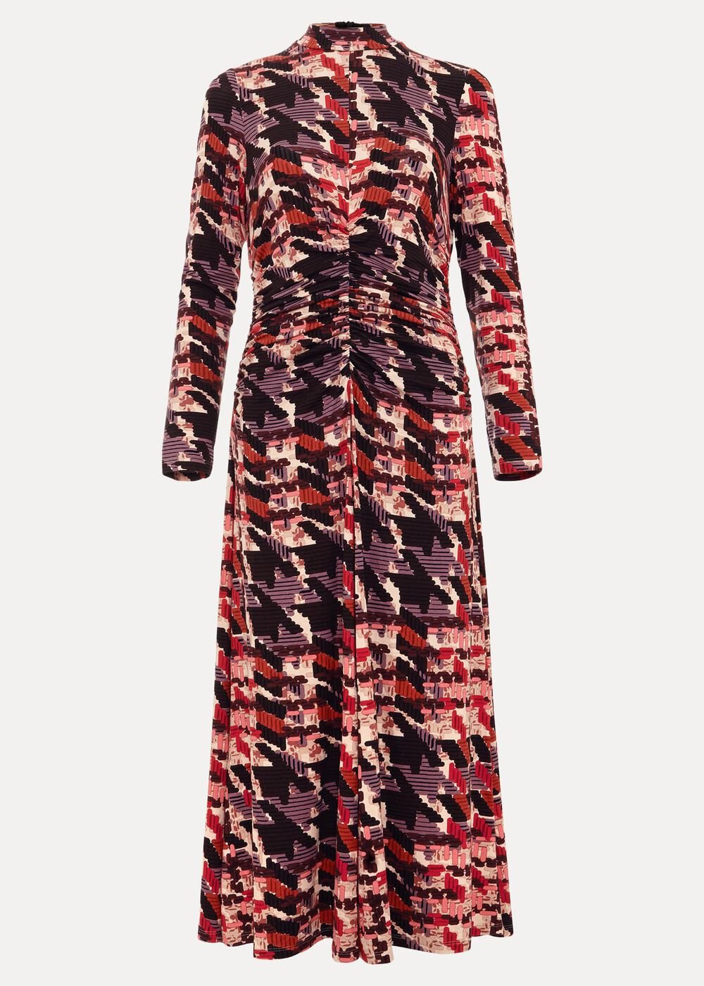 Harrie Dogtooth Colourful Jersey Dress - Multi-Coloured
