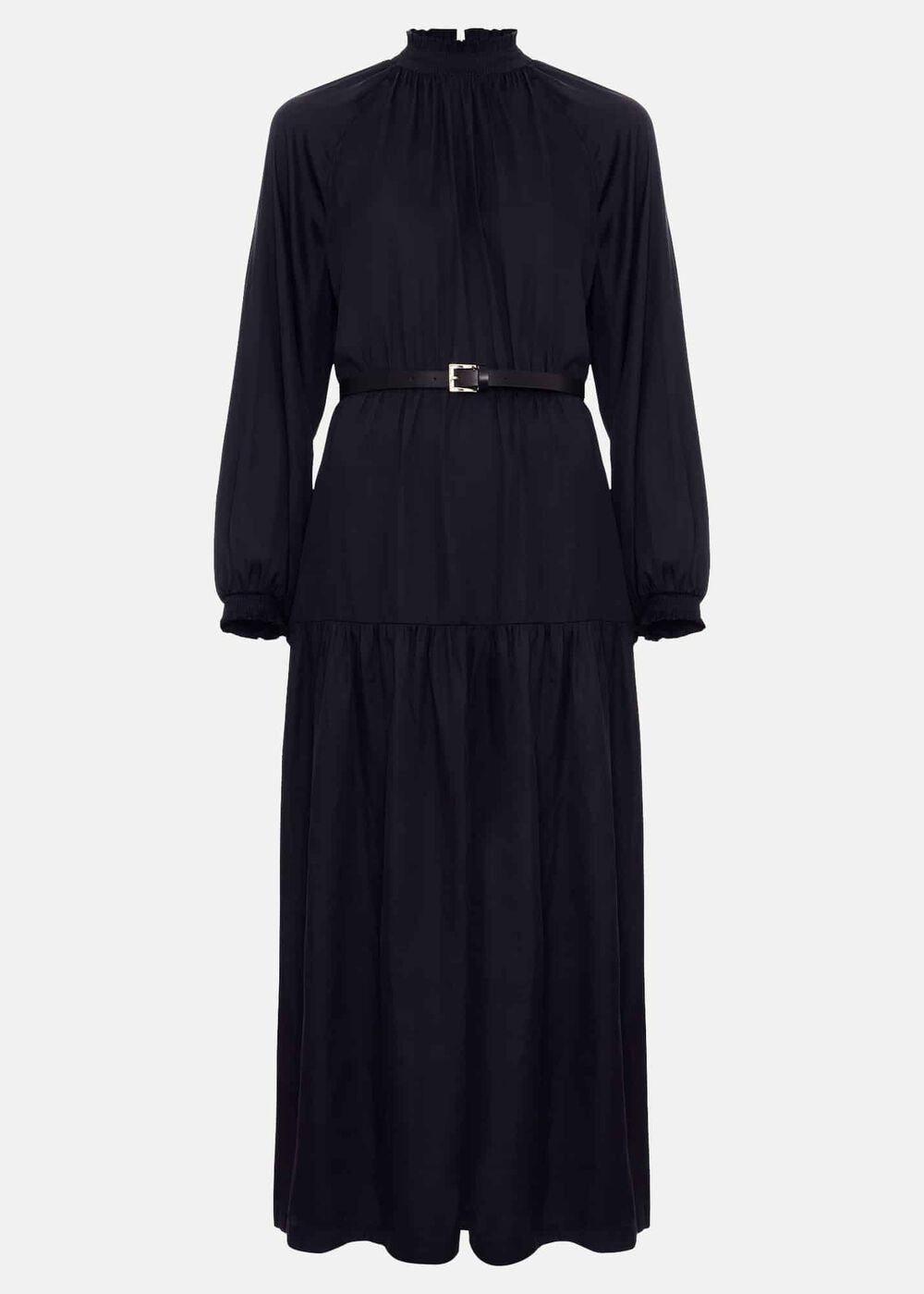 Ornella Navy Satin Dress - Navy