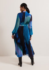 Petite Sophie Pleat Midi Dress - Multi-Coloured