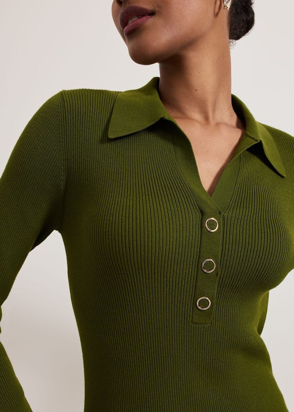 Lucy Knit Column Dress - Green