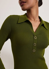 Lucy Knit Column Dress - Green