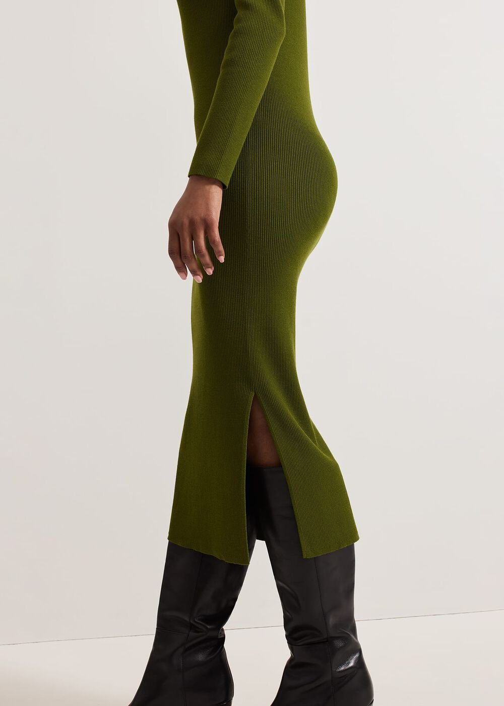 Lucy Knit Column Dress - Green