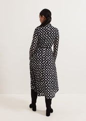 Petite Caitlin Black Printed Mesh Dress - Black