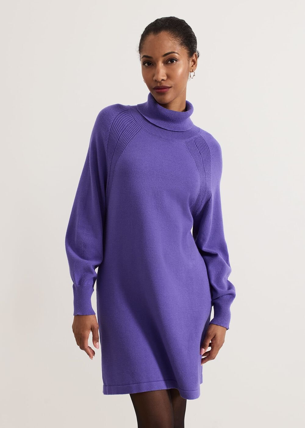 Ellie Knit Jumper Dress - Purple