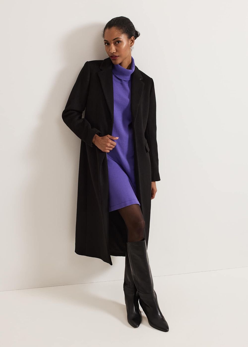 Ellie Knit Jumper Dress - Purple