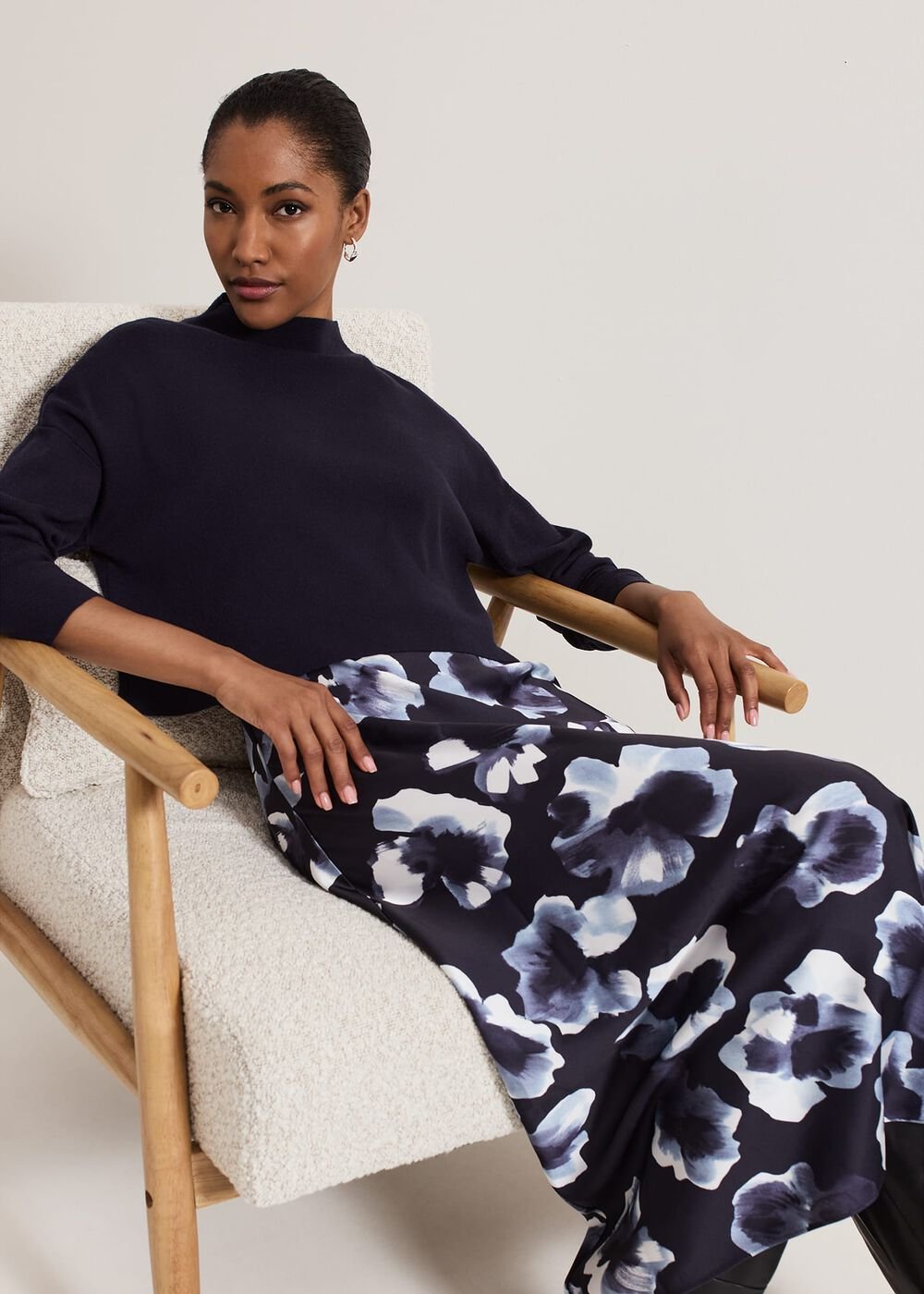 Issy Layered Jumper Dress - Blue
