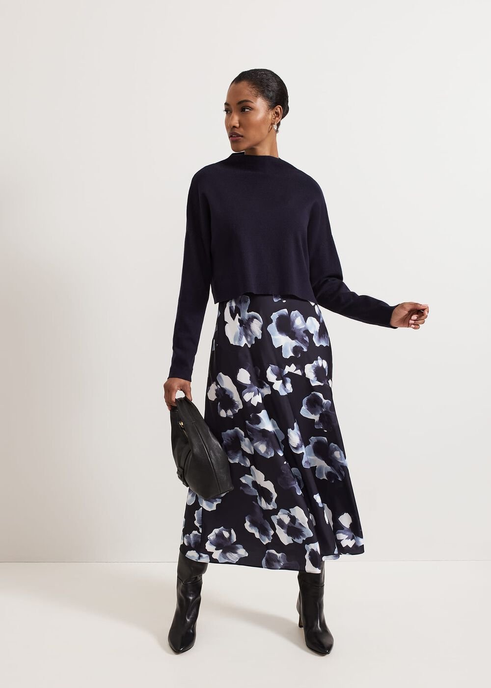 Issy Layered Jumper Dress - Blue