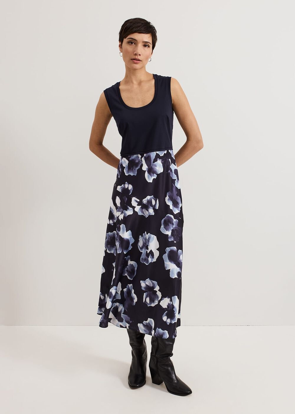 Issy Layered Jumper Dress - Blue