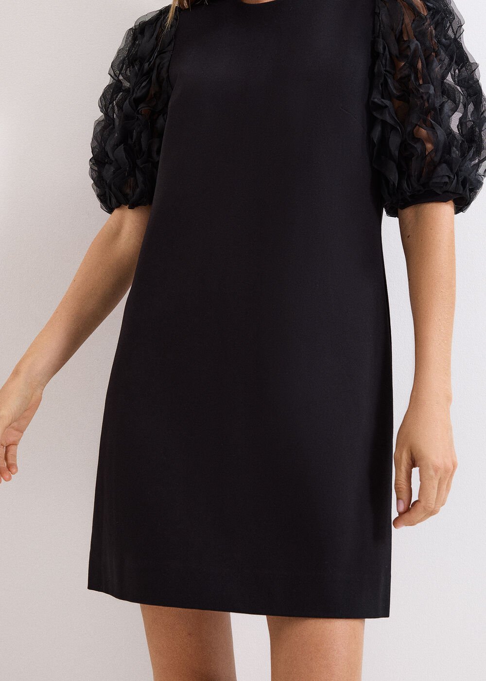 Aida Black Shift Dress - Black