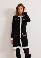 Jenny Pocket Shift Dress - Black/Ivory