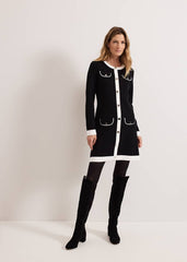 Jenny Pocket Shift Dress - Black/Ivory
